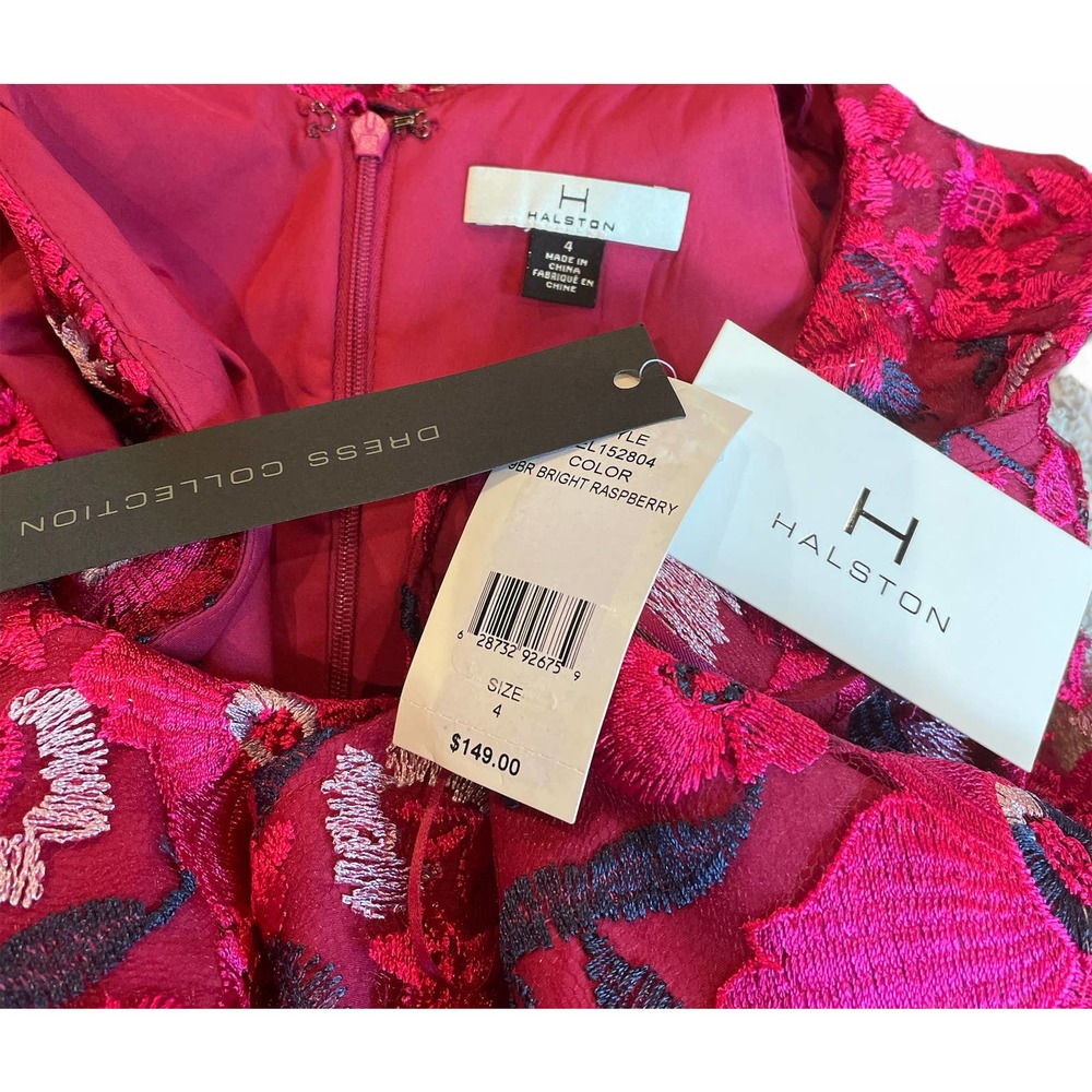 H by Halston Bright Raspberry Dress NWT 4 - Picture 3 of 4